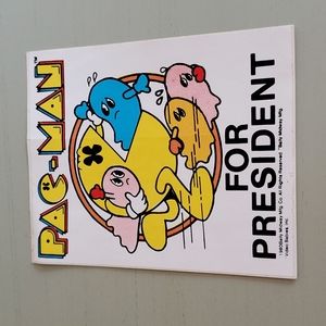 RARE Vintage  1980 PAC-MAN for President Sticker Decal